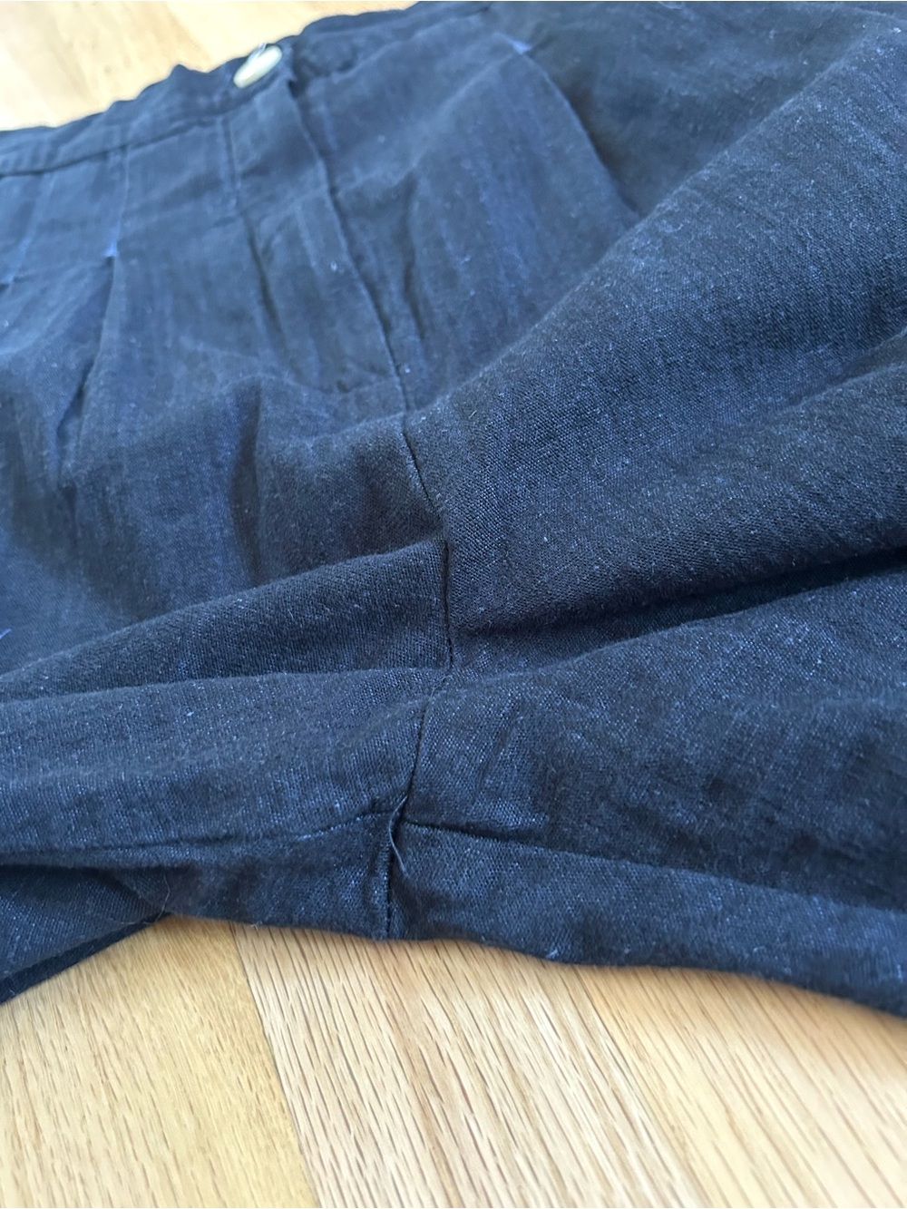 ILANA KOHN boyd pants deep indigo navy cotton linen wide leg pleat size 6 - Picture 7 of 9